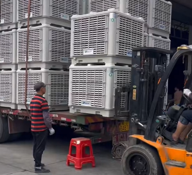 120臺冷風機裝車發貨